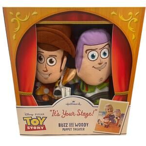 NEW Hallmark Disney Pixar Toy Story Puppet Theater Buzz & Woody Hand Puppets
